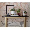 Table console bois nature et noir avec cloche en verre bloomingville