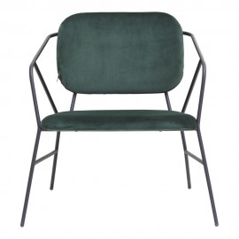 Fauteuil lounge métal velours House Doctor Klever vert