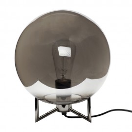 Lampe à poser boule verre chromé gris Hübsch