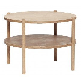 Table basse ronde bois clair 2 plateaux Hübsch