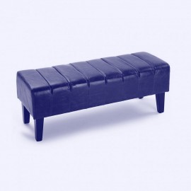 Banc bout de lit bleu foncé simili cuir Versa