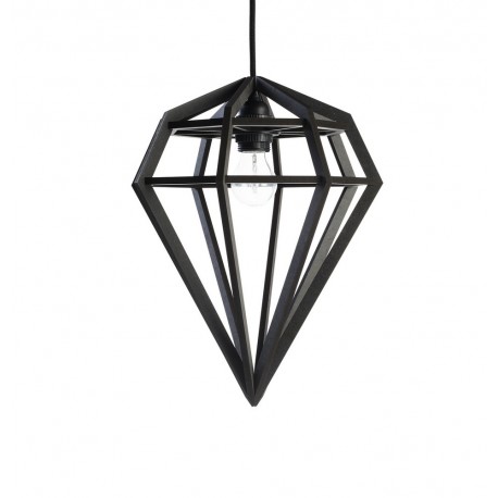 Lampe suspension diamant bois noir Aveva Design