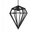 Lampe suspension diamant bois noir Aveva Design