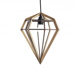 Lampe suspension diamant bois Aveva Design Raw