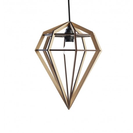 Lampe suspension diamant bois Aveva Design M