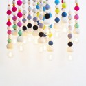 aveva design wow lamp suspension boules bois et laine bronze