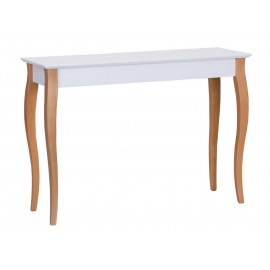 Table console classique blanche pieds bois Ragaba Lillo