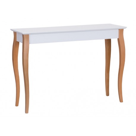 Table console classique blanche pieds bois ragaba