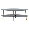 table basse ovale 2 plateaux grise bois ragaba ovo