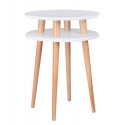 Table d'appoint ronde 2 plateaux blanche bois Ragaba Ufo