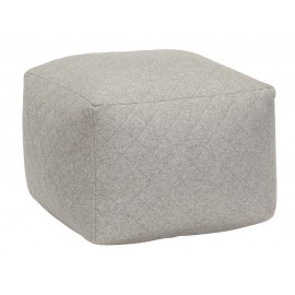 Pouf carré gris laine Hübsch