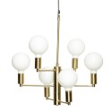 Suspension chandelier 6 ampoules design scandinave laiton Hübsch