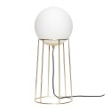 Lampadaire boule verre blanc laiton design rétro Hübsch