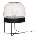 lampe a poser lampadaire design metal noir verre fume hubsch