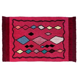 Tapis lavable ethnique rose fuchsia Lorena Canals Assa 120 x 185 cm