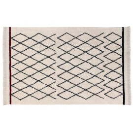 Tapis berbère noir blanc lavable Lorena Canals Bereber Crisscross