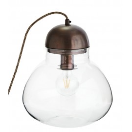 Lampe à poser verre transparent métal bronze Madam Stoltz