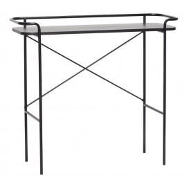 Table console design épurée métal bois noir Hübsch