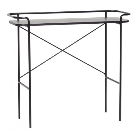 Table console design épurée métal bois noir Hübsch