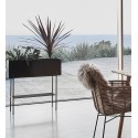 Meuble design support porte plantes metal noir hubsch