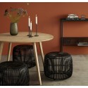 Tabouret rond en rotin noir hubsch