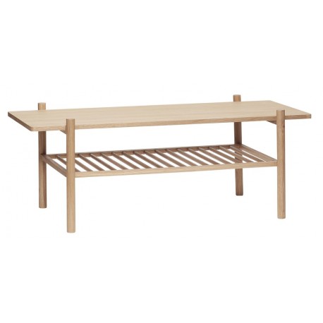 hubsch table basse rectangulaire double plateau bois
