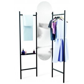 umbra vala miroir paravent valet de chambre metal noir 1009611-040