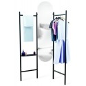 umbra vala miroir paravent valet de chambre metal noir 1009611-040