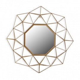 Miroir mural rond géométrique métal doré Versa