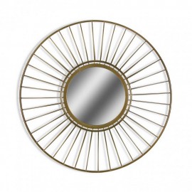 miroir rond geometrique metal dore versa