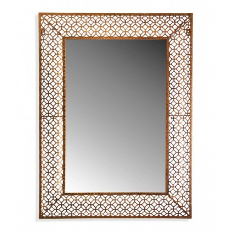 Miroir oriental metal dore decoratif versa