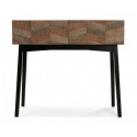 Table console contemporaine noire bois Versa