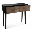 Table console contemporaine noire bois Versa