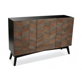 Versa schmales Sideboard mit 3 schwarzen Holztüren