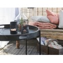 table basse ronde plateau metal noir vieilli campagne chic ib laursen