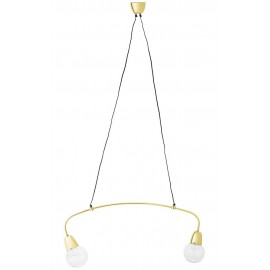 Suspension barre 2 lumieres metal dore bloomingville