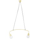 Suspension barre 2 lumieres metal dore bloomingville