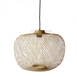 Suspension ronde bambou fin naturel tressé Bloomingville