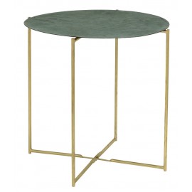 Table basse ronde laiton metal vert bloomingville leaf