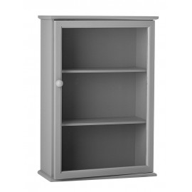 Vitrine étagère murale vitrée vintage bois gris Bloomingville