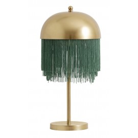 Lampe de chevet a franges metal dore nordal