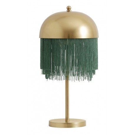 Lampe de chevet a franges metal dore nordal