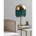 Lampe de chevet a franges metal dore nordal