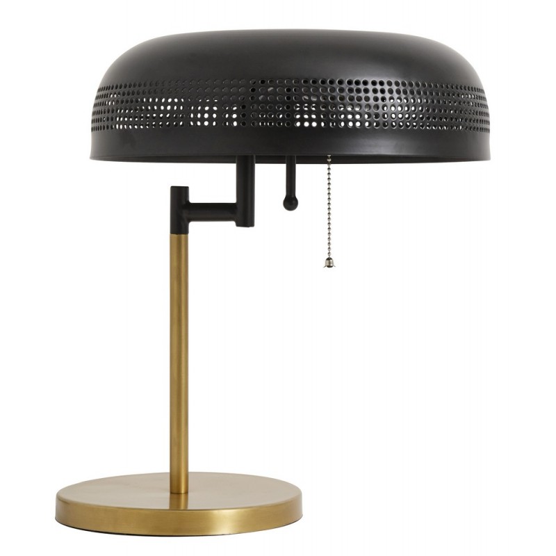 nordal cool lampe de table retro vintage metal noir et laiton 6761