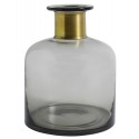 nordal vase bouteille verre gris bande doree