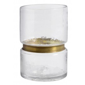 Vase verre transparent bande dorée Nordal Ring