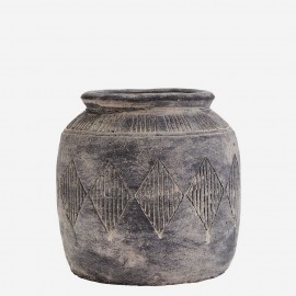 Vase cache-pot en ciment antique brocante Madam Stoltz