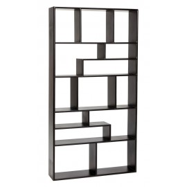 hubsch etagere labyrinthe graphique noire bois