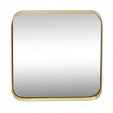 Miroir carré laiton coins arrondis Hübsch