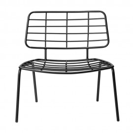 Chaise basse lounge design métal noir Bloomingville